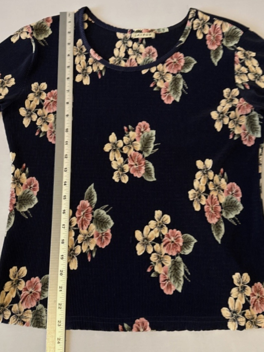 Jaipur Floral On Black Tee View 6